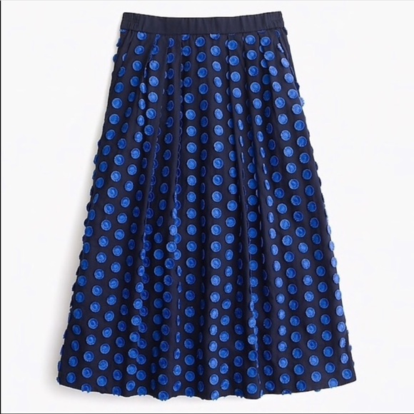 J. Crew Dresses & Skirts - 🎉HP 1-6-20 | J. Crew | Fringe Dot Skirt | Navy